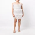 Rachel Gilbert Frenchy sequin-embellished feather minidress - White