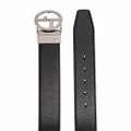 Giorgio Armani pebbled-effect buckled belt - Black