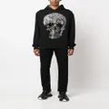 Philipp Plein rhinestone-embellished skull hoodie - Black