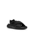 Bally wide crossover-straps flat sands - Black