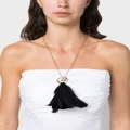 Jil Sander feather-detailing long necklace - Black