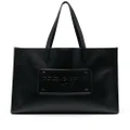 Dolce & Gabbana logo-embossed leather tote bag - Black