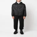 Versace jacquard-logo hooded jacket - Black
