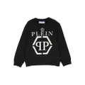 Philipp Plein Junior logo-print long-sleeve sweatshirt - Black