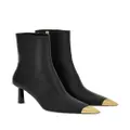 Ferragamo 70mm metal-toe leather boots - Black