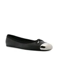 Alexander McQueen metal-toecap leather ballerina shoes - Black