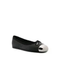 Alexander McQueen metal-toecap leather ballerina shoes - Black