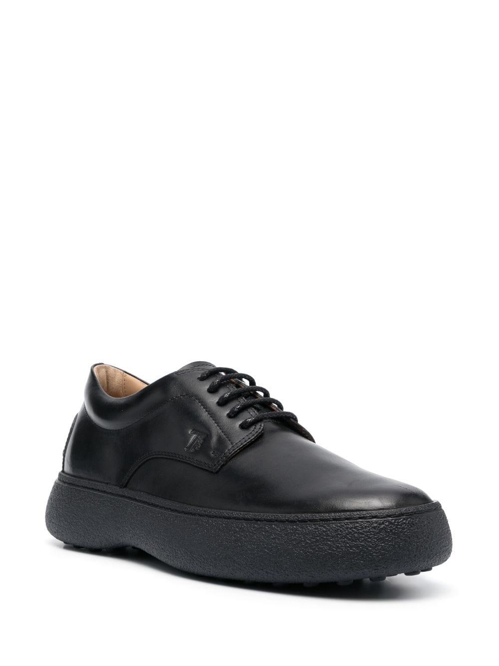 Tod's round-toe leather oxford shoes - Black