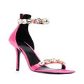 Versace 110mm crystal-embellished satin sandals - Pink