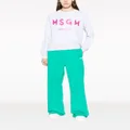 MSGM logo-print cotton track pants - Green