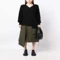 Yohji Yamamoto asymmetric V-neck sweatshirt - Black
