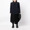 Yohji Yamamoto lace-fastening long-sleeved blouse - Blue