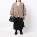 Yohji Yamamoto purl-knit V-neck cardigan - Brown