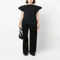 ISABEL MARANT Sebani padded asymmetric T-shirt - Black
