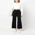 Lanvin flared cropped wool trousers - Black