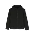 Stone Island Junior logo-patch hooded jacket - Black