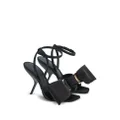 Ferragamo asymmetric-bow satin sandals - Black
