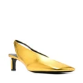 Jil Sander 70mm square-toe leather pumps - Gold