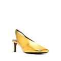 Jil Sander 70mm square-toe leather pumps - Gold
