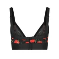 Dolce & Gabbana cherry-print triangle-cup bra - Black