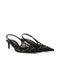 Dolce & Gabbana pointed-toe lace-panelled pumps - Black
