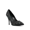 Moschino jacquard-logo 105mm high heel pumps - Black
