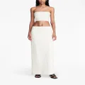 Dion Lee Snake Etched leather maxi skirt - White