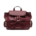 Monnalisa bow-detailed leather backpack - Red