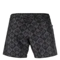 Moncler monogram-print swim shorts - Black