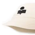 ISABEL MARANT embroidered-logo bucket hat - Neutrals