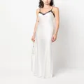 Alberta Ferretti lace-trim asymmetric maxi dress - White
