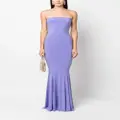 Norma Kamali strapless fitted long dress - Purple