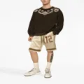 Dolce & Gabbana number-print silk track shorts - Neutrals