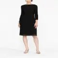 Alberta Ferretti lace-trim silk dress - Black