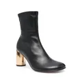 Lanvin 75mm round-toe leather boots - Black