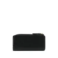 Emporio Armani engraved-logo leather cardholder - Black