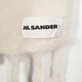 Jil Sander logo-patch chunky-knit scarf - White