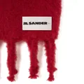 Jil Sander logo-patch chunky-knit scarf - Red