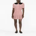 Alessandra Rich polka dot-print silk minidress - Pink