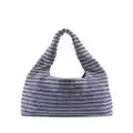 Kara crystal-embellished tote bag - Blue