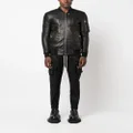 Rick Owens leather zip-up bomber jacket - Black