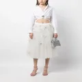 Cynthia Rowley butterflies-appliqué tulle midi skirt - White