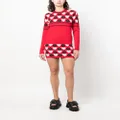 MSGM heart-print intarsia-knit jumper - Red