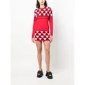 MSGM heart-print intarsia-knit jumper - Red