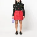 MSGM Pied de Poule-embossed vinyl skirt - Red