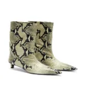 Jil Sander snake-print leather ankle boots - Neutrals