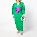Cynthia Rowley Dolman ruffle-trim belted maxi dress - Green