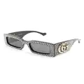 Gucci Eyewear embellished rectangle-frame sunglasses - Black