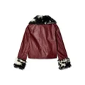 Marni oversize-collar leather jacket - Red