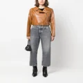 TWINSET zip-up faux-leather biker jacket - Brown